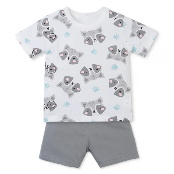 Bộ bé trai ngắn Animo Easy HN0425009 (1-4Y,Trắng-xám,TT04)