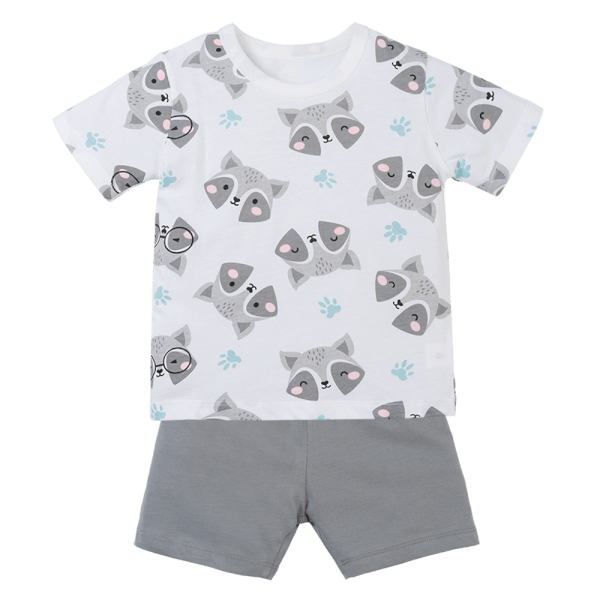 Bộ bé trai ngắn Animo Easy HN0425009 (1-4Y,Trắng-xám,TT04)