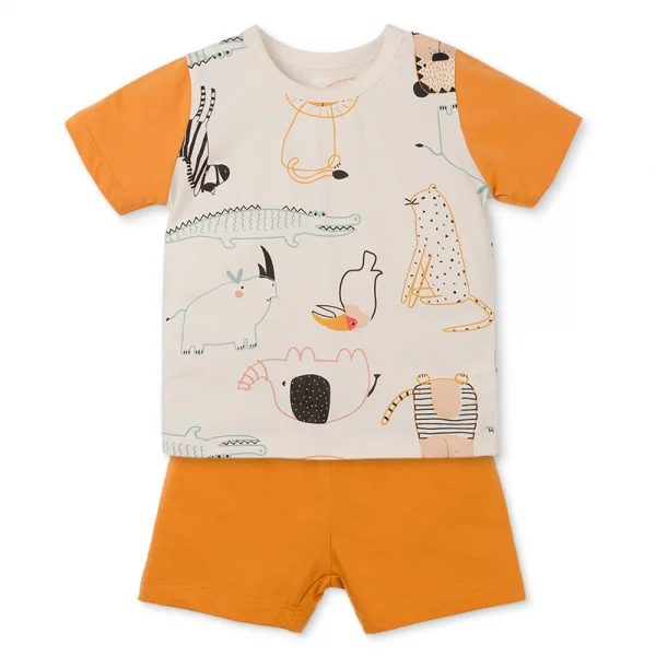 Bộ bé trai ngắn Animo Easy HN0425006 (1-4Y,Kem-vàng,TT04)