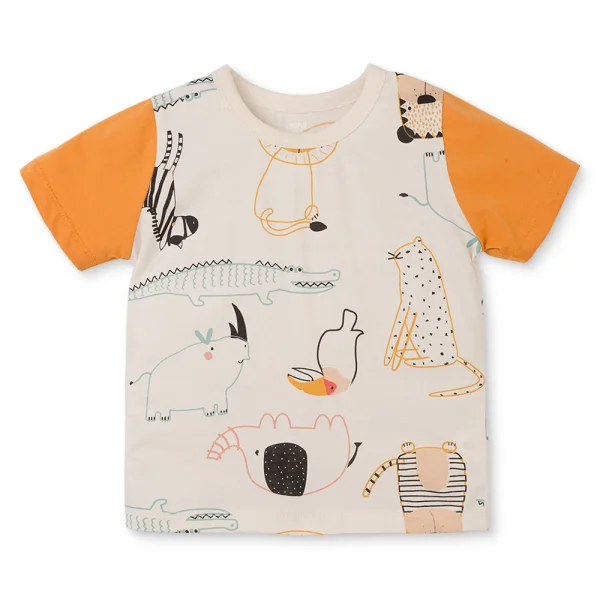 Bộ bé trai ngắn Animo Easy HN0425006 (1-4Y,Kem-vàng,TT04)