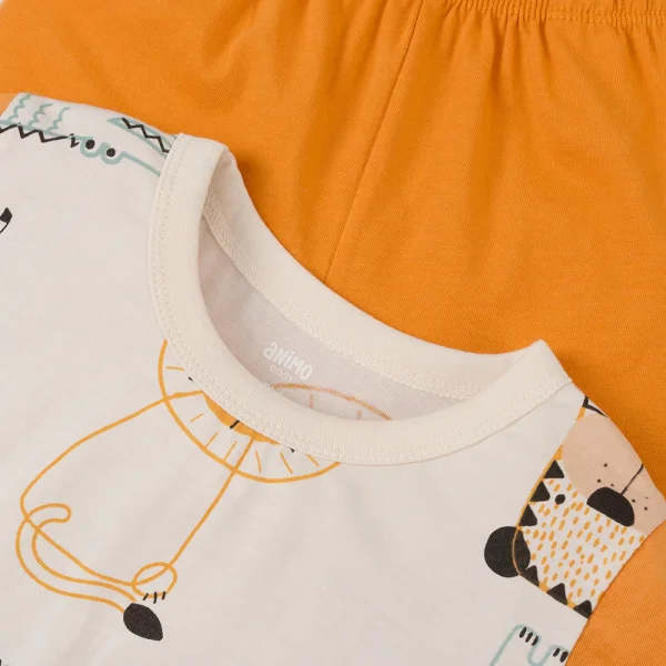 Bộ bé trai ngắn Animo Easy HN0425006 (1-4Y,Kem-vàng,TT04)