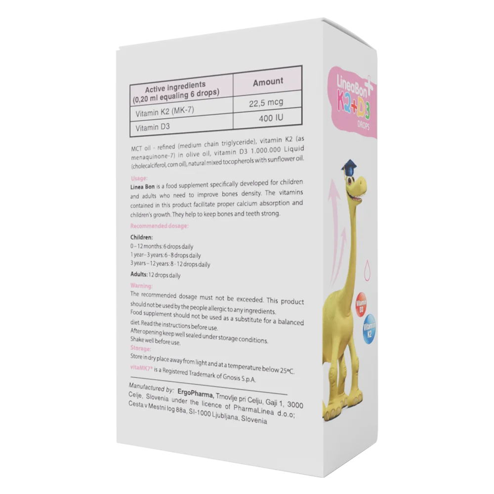 Combo 2 Thực phẩm bảo vệ sức khỏe Lineabon K2+D3 15ml