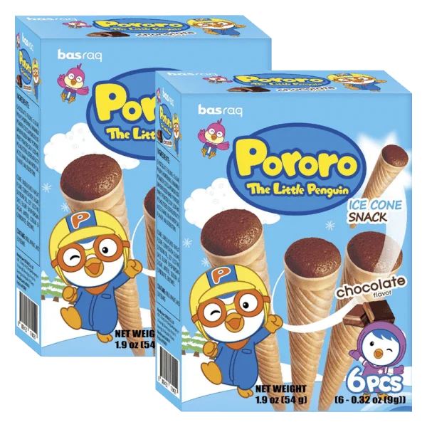 Combo 2 Bánh kem ốc quế Pororo vị sô cô la (54g)