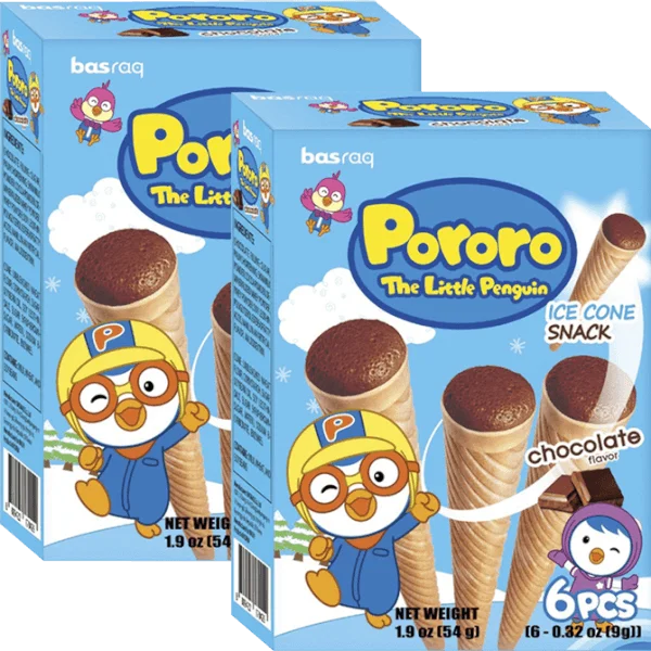 Combo 2 Bánh kem ốc quế Pororo vị sô cô la (54g)