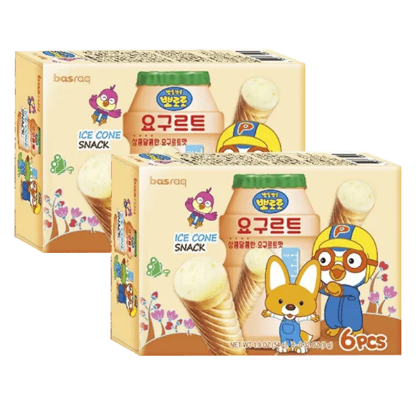 Combo 2 Bánh kem ốc quế Pororo vị sữa chua (54g)