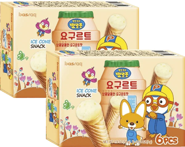 Combo 2 Bánh kem ốc quế Pororo vị sữa chua (54g)