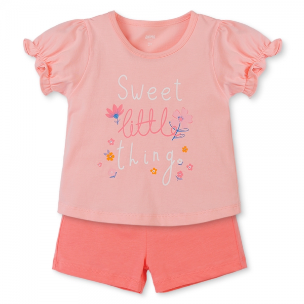 Bộ bé gái ngắn Animo Easy TX0425063 (1-4Y,Hồng,TT02)