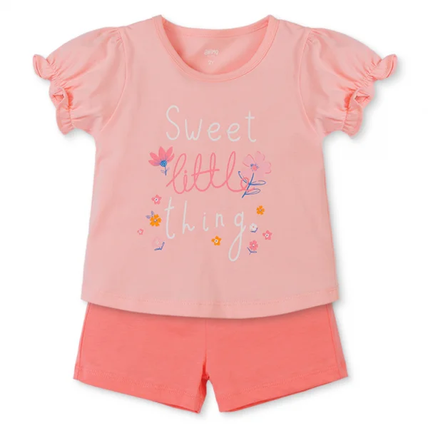 Bộ bé gái ngắn Animo Easy TX0425063 (1-4Y,Hồng,TT02)