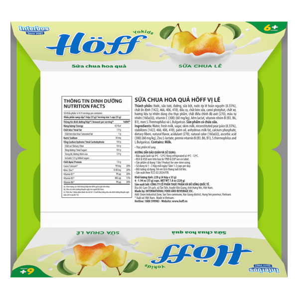 Sữa chua hoa quả  HӦff vị lê 55g
