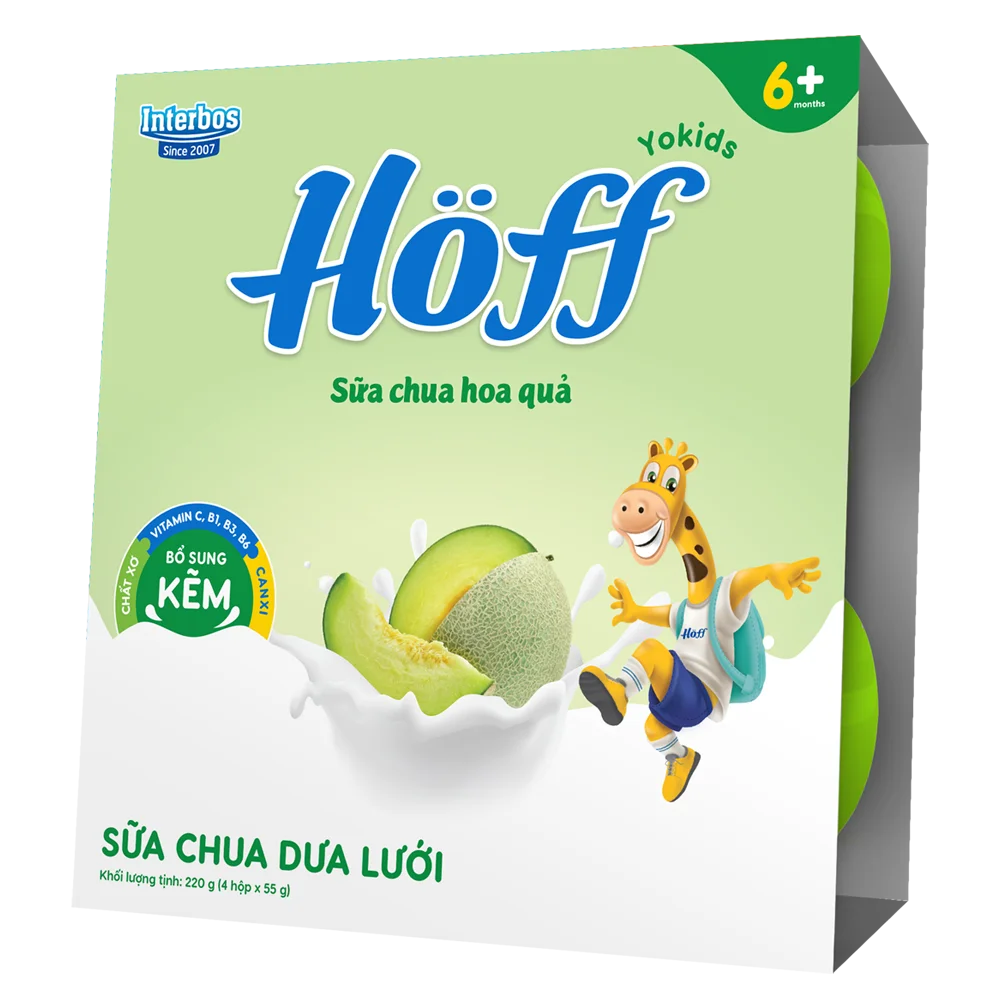 Sữa chua hoa quả  HӦff vị dưa lưới 55gr (Giao mẫu ngẫu nhiên)