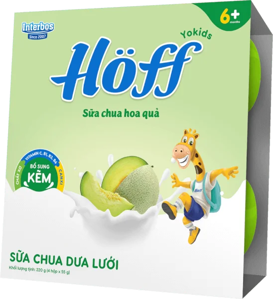 Sữa chua hoa quả  HӦff vị dưa lưới 55gr (Giao mẫu ngẫu nhiên)