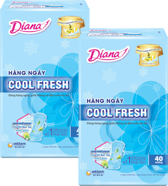 Combo 2 Băng vệ sinh Diana Hàng Ngày Cool Fresh (40 miếng)