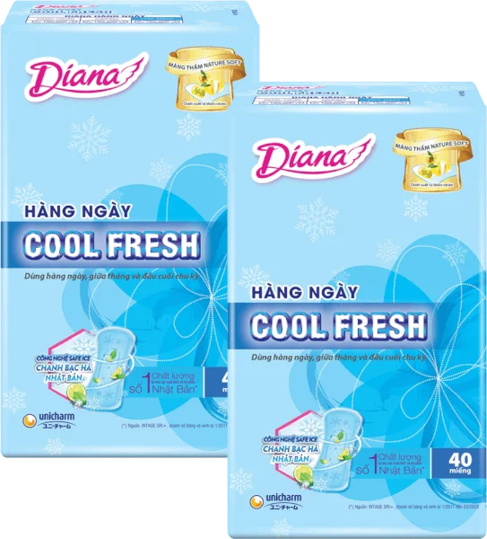 Combo 2 Băng vệ sinh Diana Hàng Ngày Cool Fresh (40 miếng)