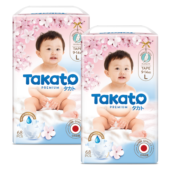 Combo 2 Tã dán Takato siêu mềm mại (L, 68 miếng)