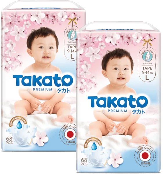 Combo 2 Tã dán Takato siêu mềm mại (L, 68 miếng)