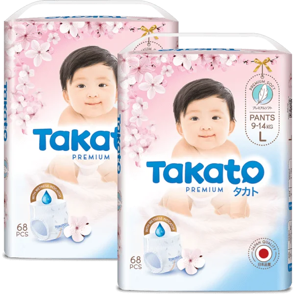 Combo 2 Tã quần Takato siêu mềm mại (L, 68 miếng)