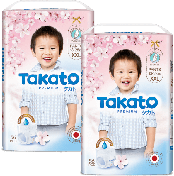 Combo 2 Tã quần Takato siêu mềm mại (XXL, 56 miếng)