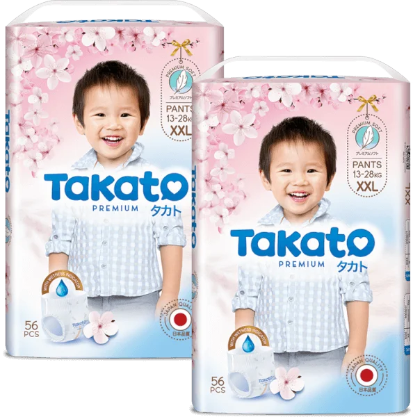 Combo 2 Tã quần Takato siêu mềm mại (XXL, 56 miếng)