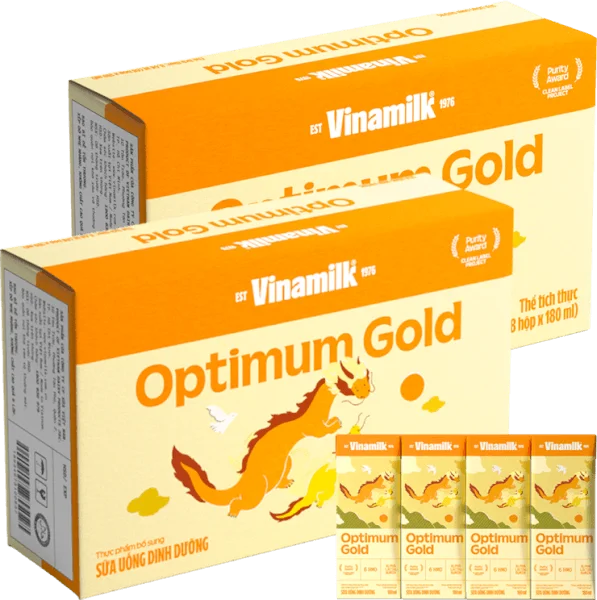 Combo 2 thùng Sữa uống dinh dưỡng Optimum Gold 180ml (Lốc 4 hộp) new