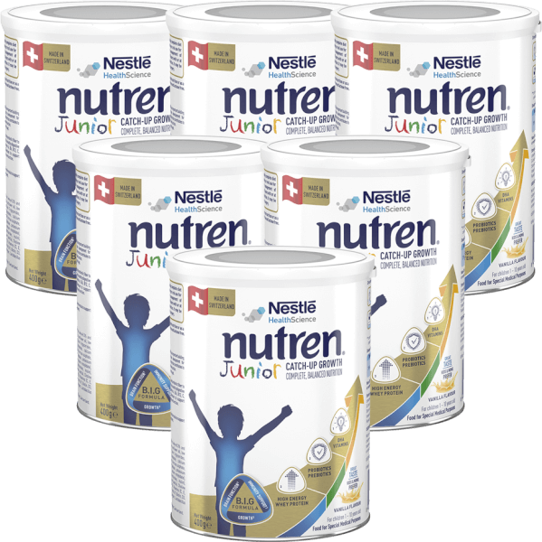 Combo 6 lon Thực phẩm dinh dưỡng Nutren Junior 400g (1-10 tuổi)
