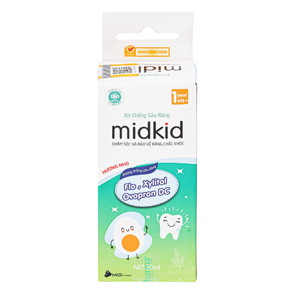 Xịt chống sâu răng Midkid hương nho 30mL