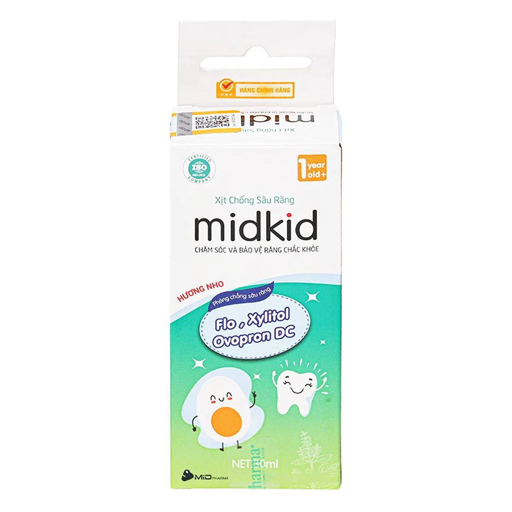 Xịt chống sâu răng Midkid hương nho 30mL