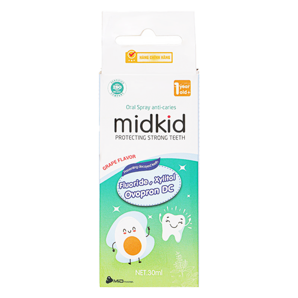 Xịt chống sâu răng Midkid hương nho 30mL