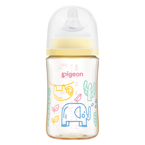 Bình Sữa Pigeon PPSU Softouch Baby-Friendly World 240ml, muông thú (M)