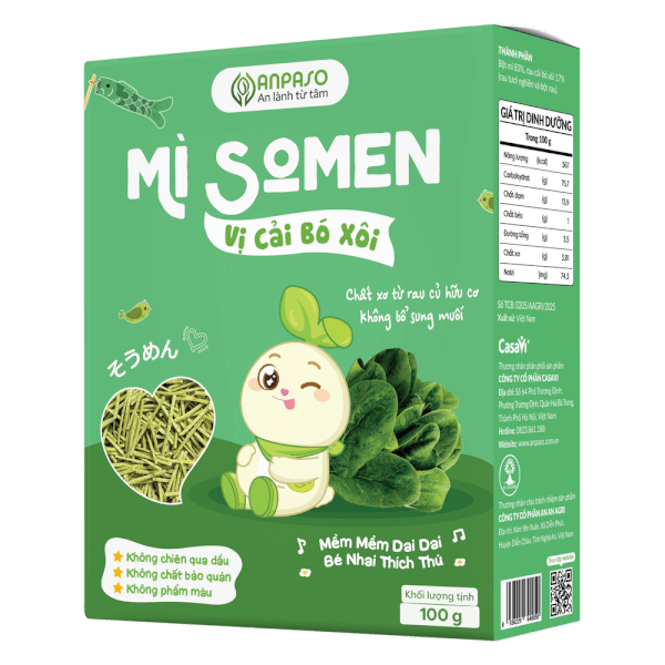 Mì Somen ăn dặm vị cải bó xôi Anpaso 100g