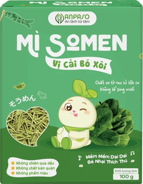 Mì Somen ăn dặm vị cải bó xôi Anpaso 100g