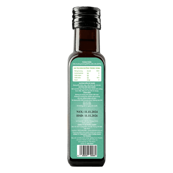 Dầu chiên xào cho bé vị oliu Anpaso 100ml