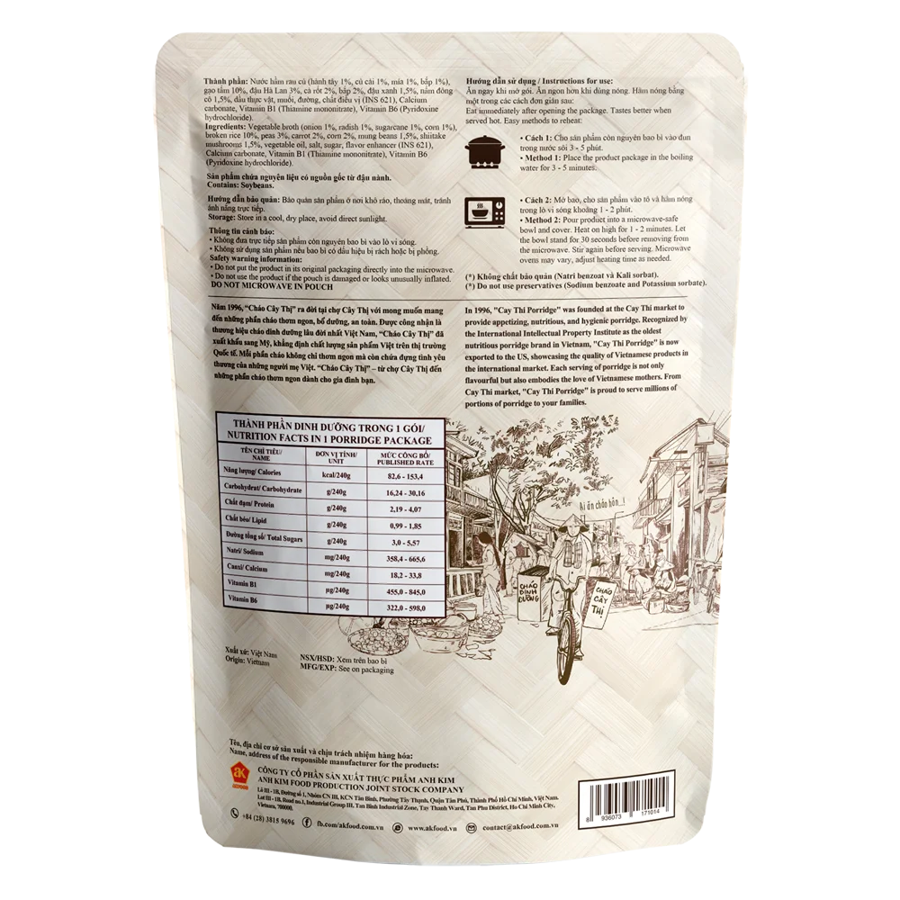 Cháo tươi rau củ thập cẩm (Giao bao bì ngẫu nhiên)