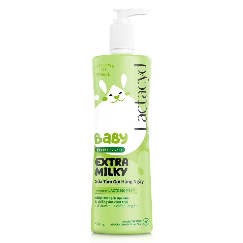 Sữa tắm gội Lactacyd Baby Extra Milky 500ml