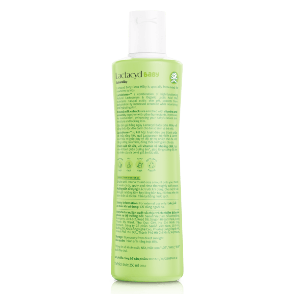 Sữa tắm gội Lactacyd Baby Extra Milky 250ml (Giao mẫu ngẫu nhiên)