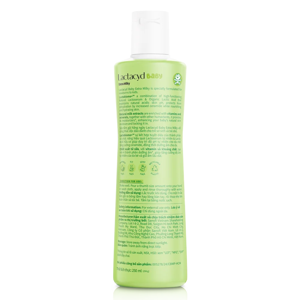 Sữa tắm gội Lactacyd Baby Extra Milky 250ml (Giao mẫu ngẫu nhiên)