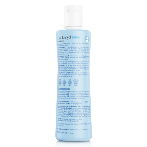 Sữa tắm gội Lactacyd Baby Gentle Care 250ml (Giao mẫu ngẫu nhiên)