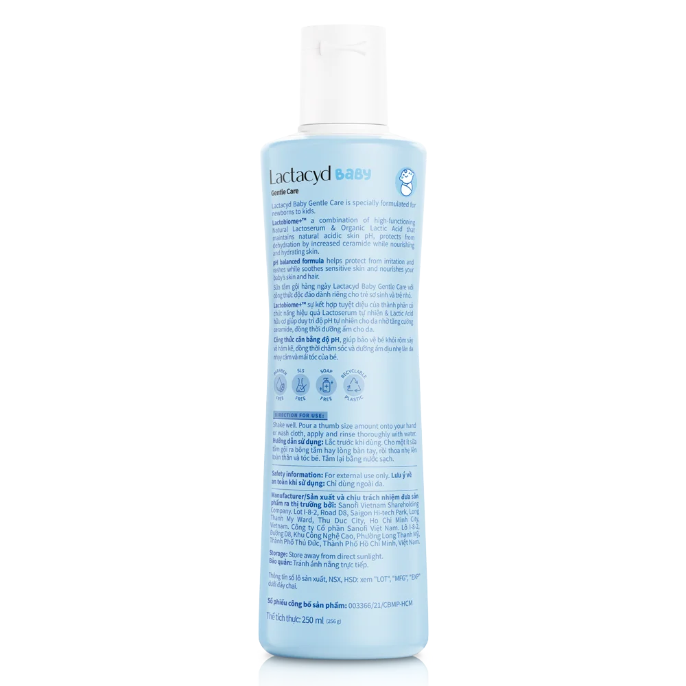 Sữa tắm gội Lactacyd Baby Gentle Care 250ml (Giao mẫu ngẫu nhiên)