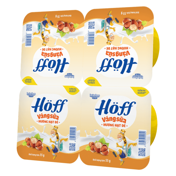 Váng sữa Hoff - Hạt dẻ (Lốc 4 hủ) (Giao bao bì ngẫu nhiên)