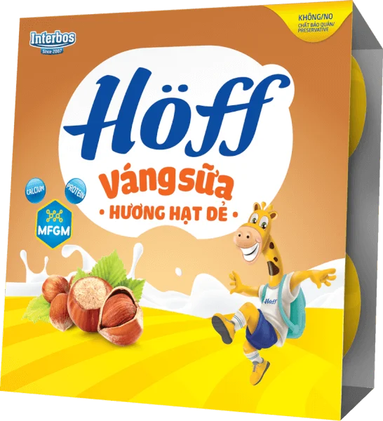 Váng sữa Hoff - Hạt dẻ (Lốc 4 hủ) (Giao bao bì ngẫu nhiên)