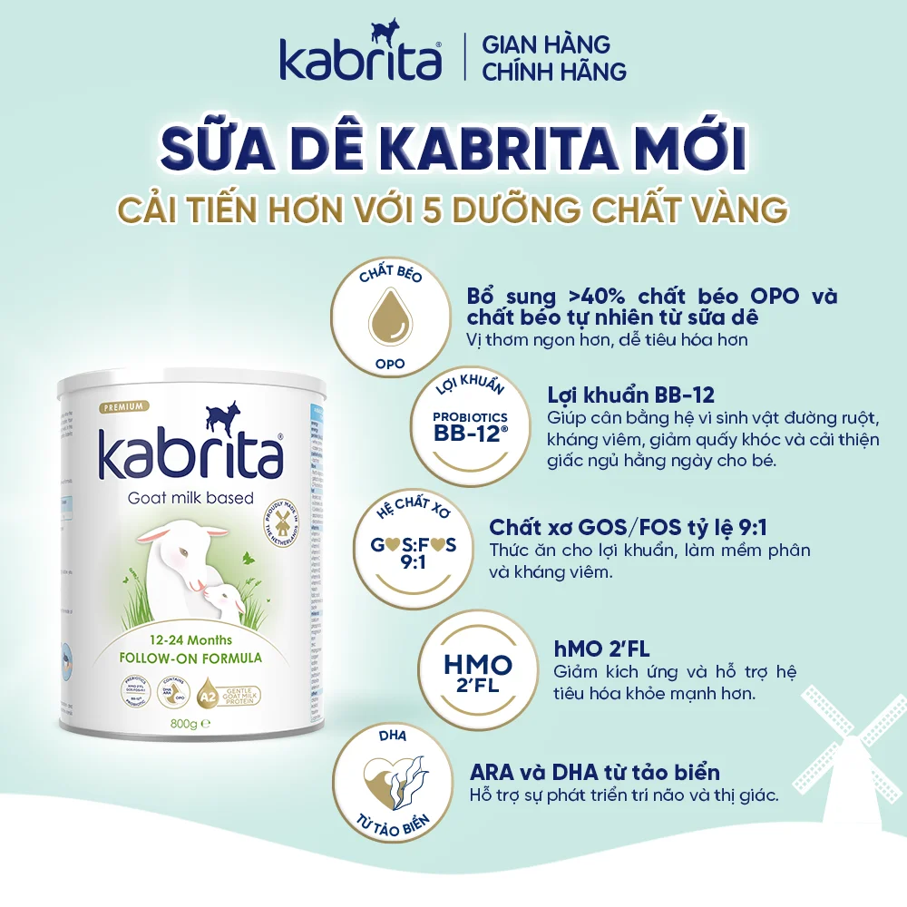 Sữa dê Kabrita Số 2 800g (1-2 tuổi)