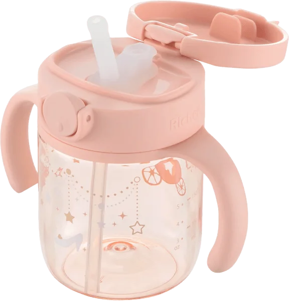 Bình ống hút Axstars 200ml Richell (Hồng, RC20443)