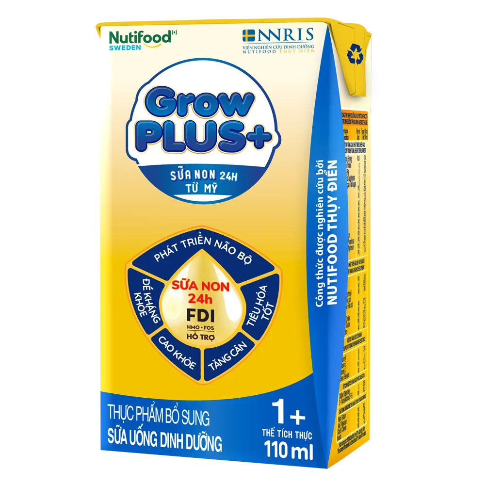 Combo 2 thùng Sữa GrowPLUS+ Sữa non Vàng 1+ 110ml (lốc 4 hộp)