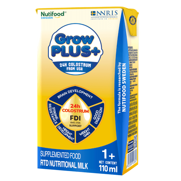 Sữa GrowPLUS+ Sữa non Vàng 1+ 110ml (lốc 4 hộp)