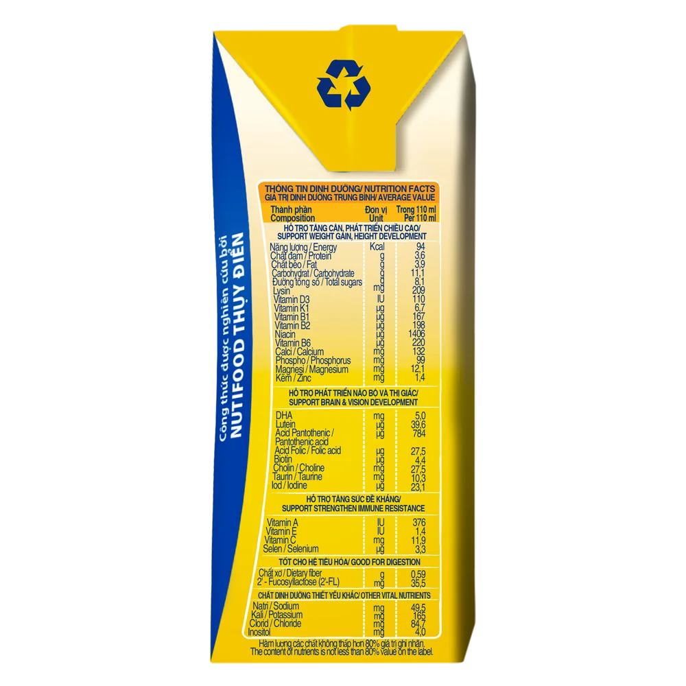 Combo 2 thùng Sữa GrowPLUS+ Sữa non Vàng 1+ 110ml (lốc 4 hộp)