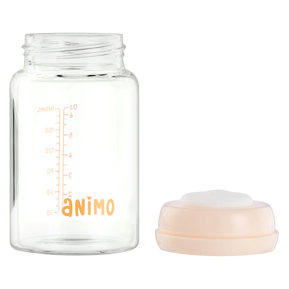 Bộ 2 bình trữ sữa thủy tinh Animo (180ml)