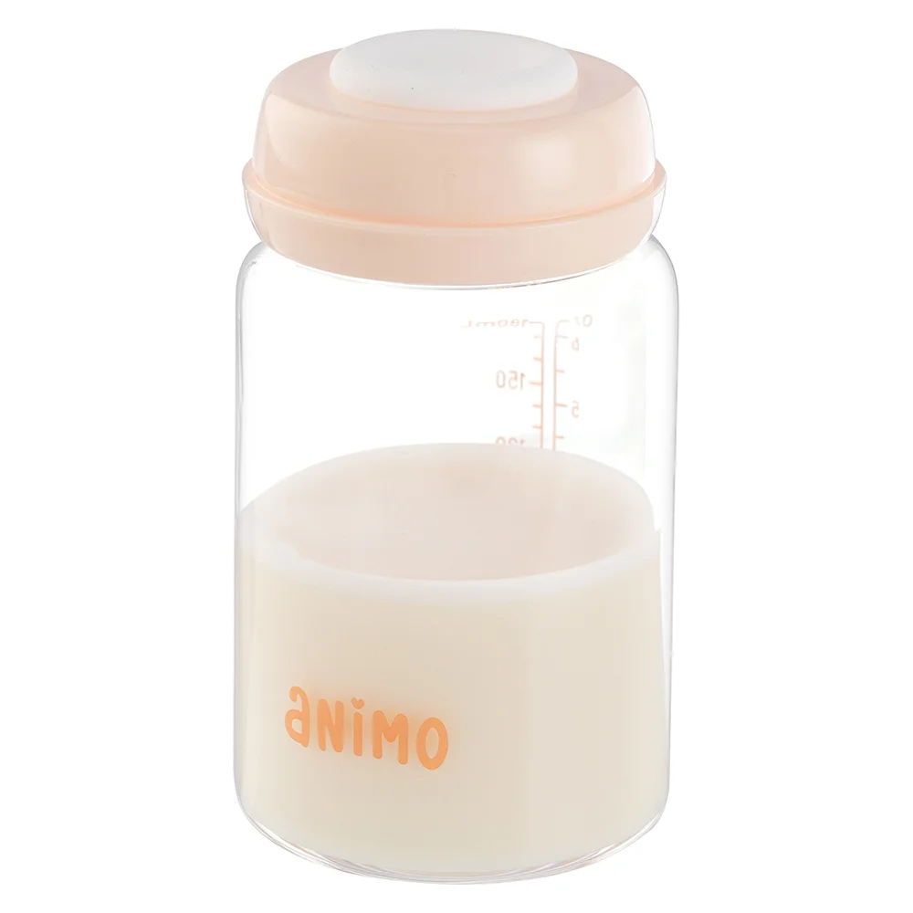 Bộ 2 bình trữ sữa thủy tinh Animo (180ml)