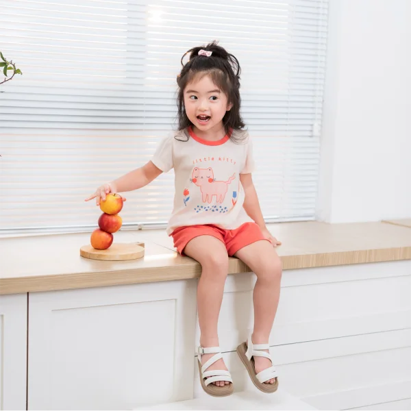 Bộ bé gái ngắn Animo Easy LU0325012 (1-4Y,Kem-hồng, TT02)