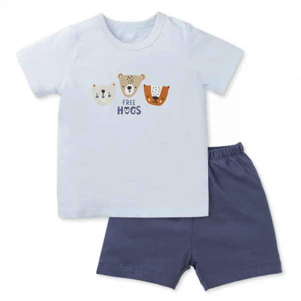 Bộ bé trai ngắn Animo Easy HN0225012 (1-4Y,Trắng-vàng,TT02)