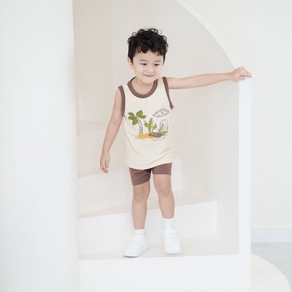 Bộ bé trai ngắn Animo Easy HN0225029 (1-4Y,Kem-nâu,TT02)