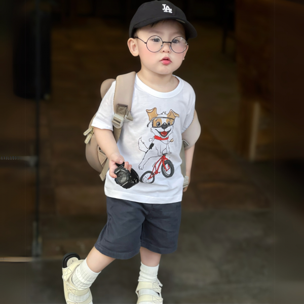 Áo bé trai tay ngắn Animo Easy HN0325063 (1-4Y,Trắng,NN01)